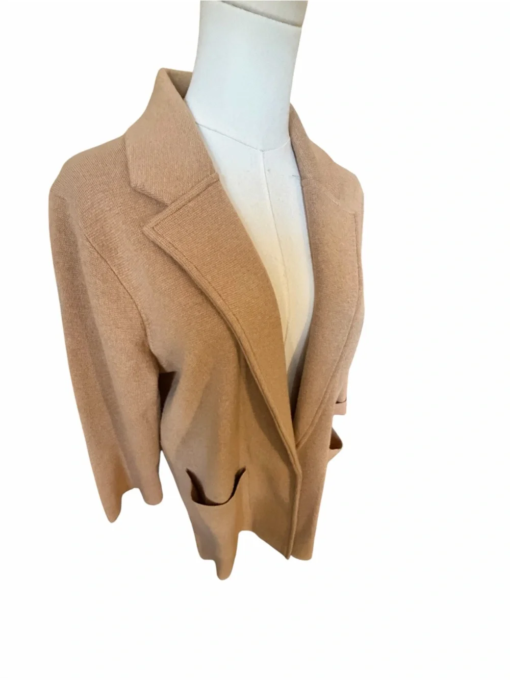 J Crew Wool Blend Classic Women's Camel Open-Front Coatigan Sz Medium